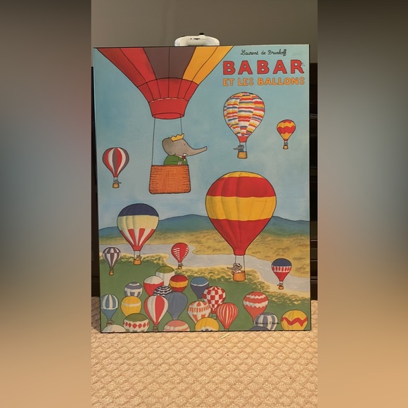 Babar et Les Balons 24x32 wood mount